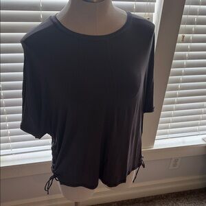 Elegant Charcoal Short Sleeve Top